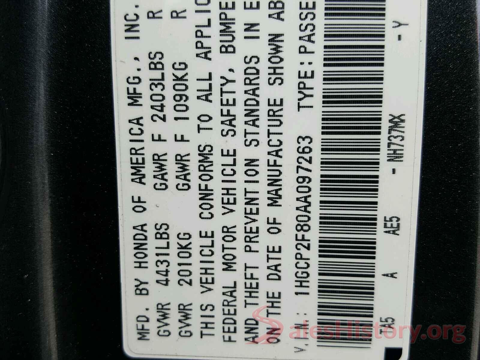 3N1CE2CP4GL385324 2010 HONDA ACCORD