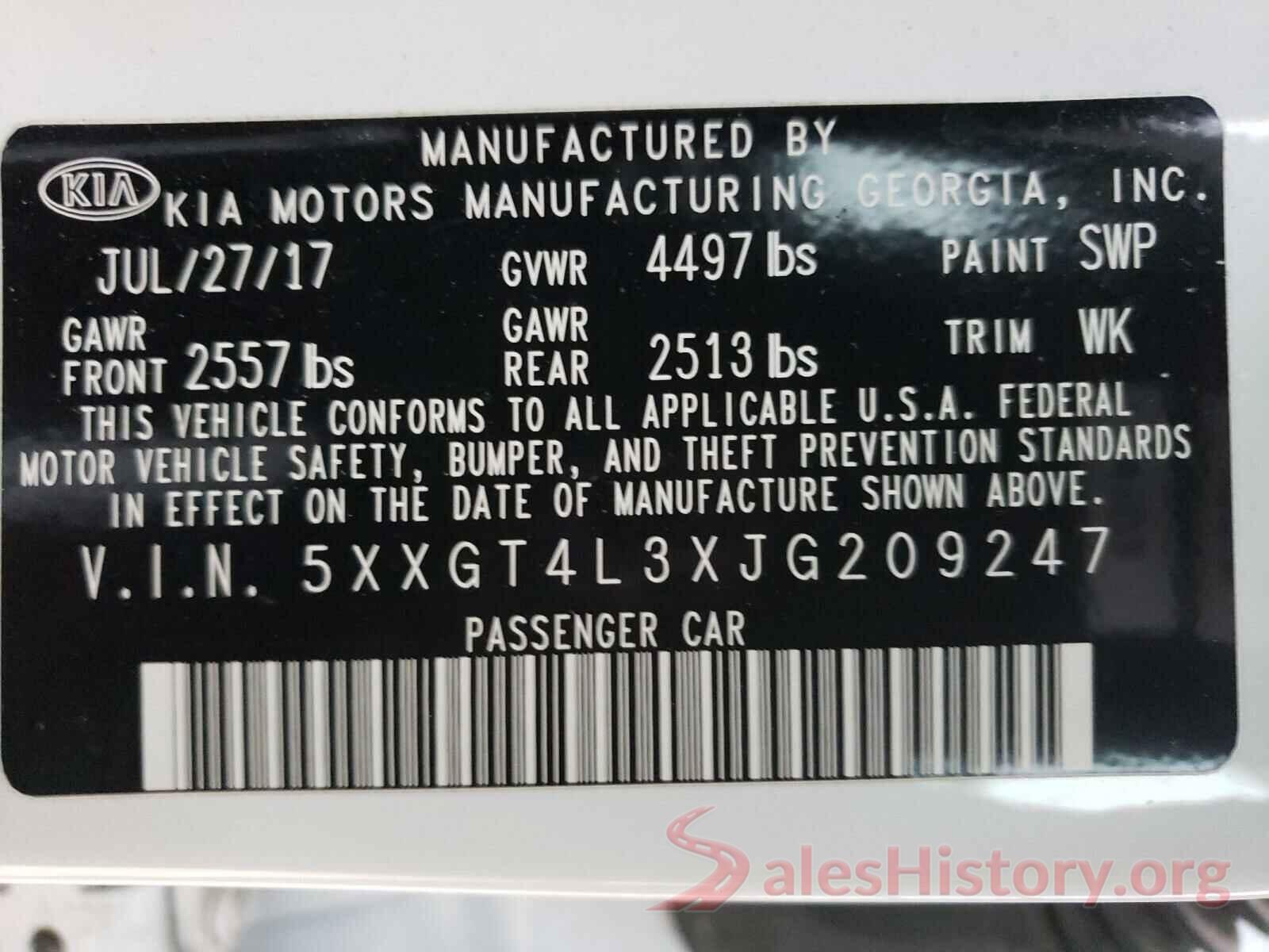 5XXGT4L3XJG209247 2018 KIA OPTIMA