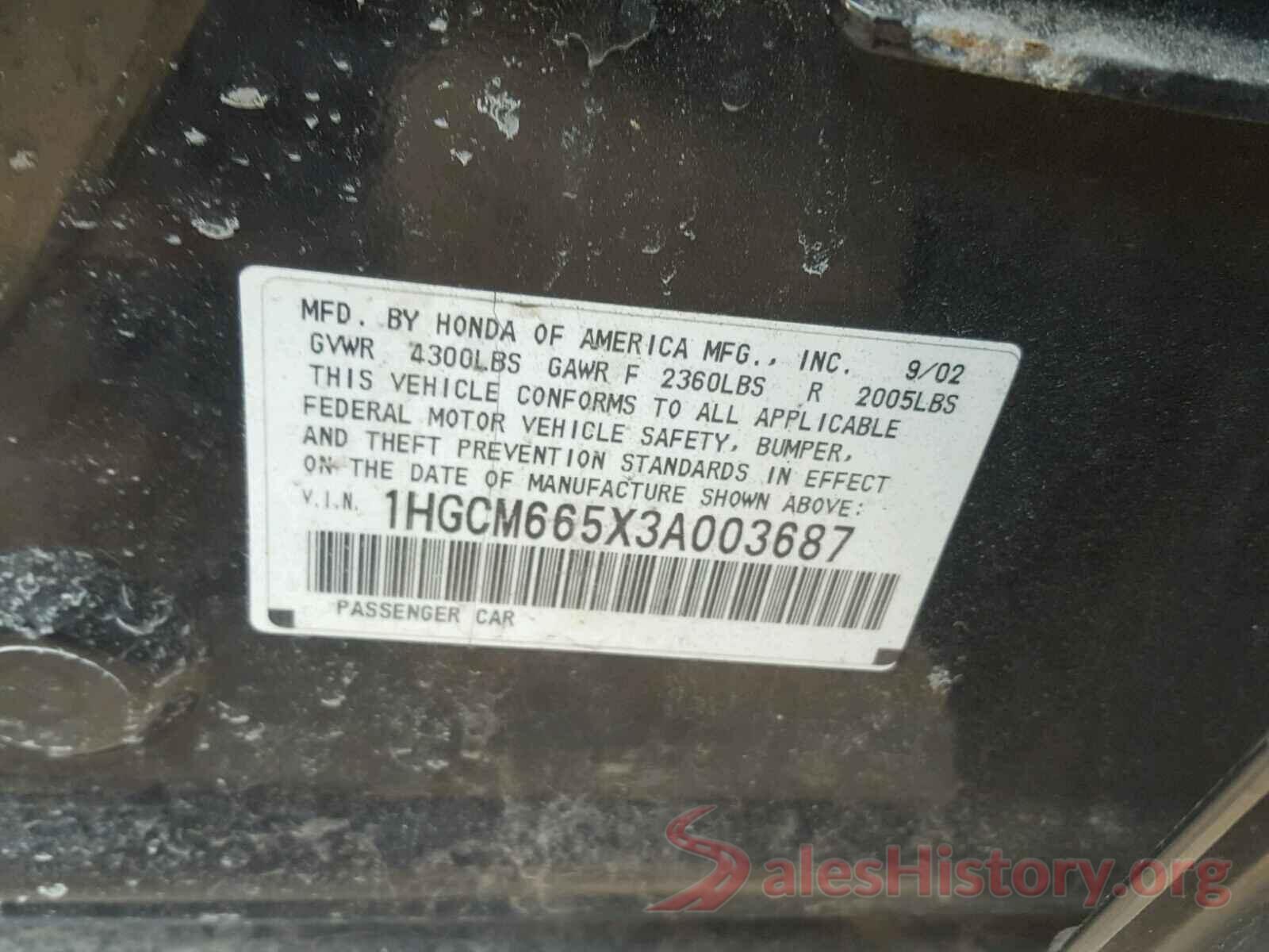 KNDJN2A21H7887628 2003 HONDA ACCORD