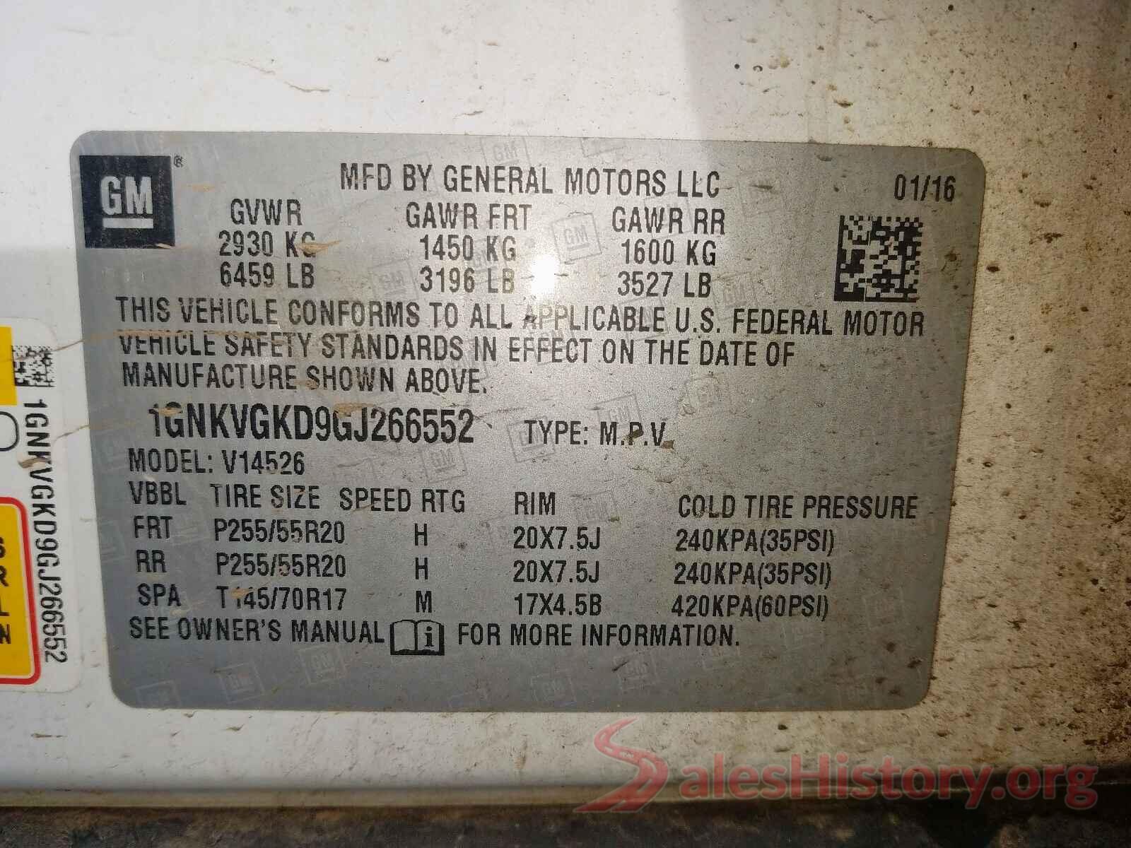 JTHBW1GG7G2109908 2016 CHEVROLET TRAVERSE