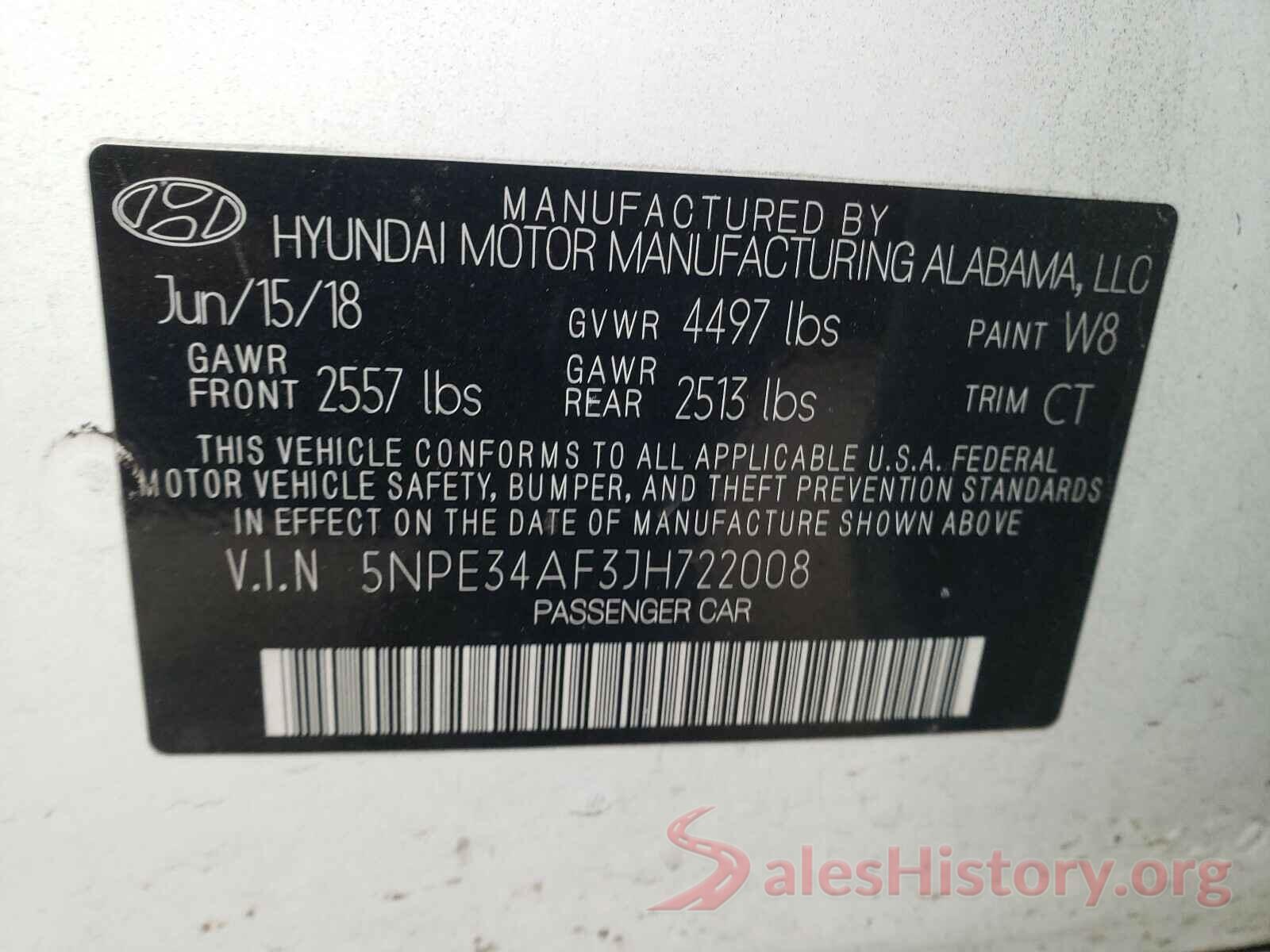 5NPE34AF3JH722008 2018 HYUNDAI SONATA