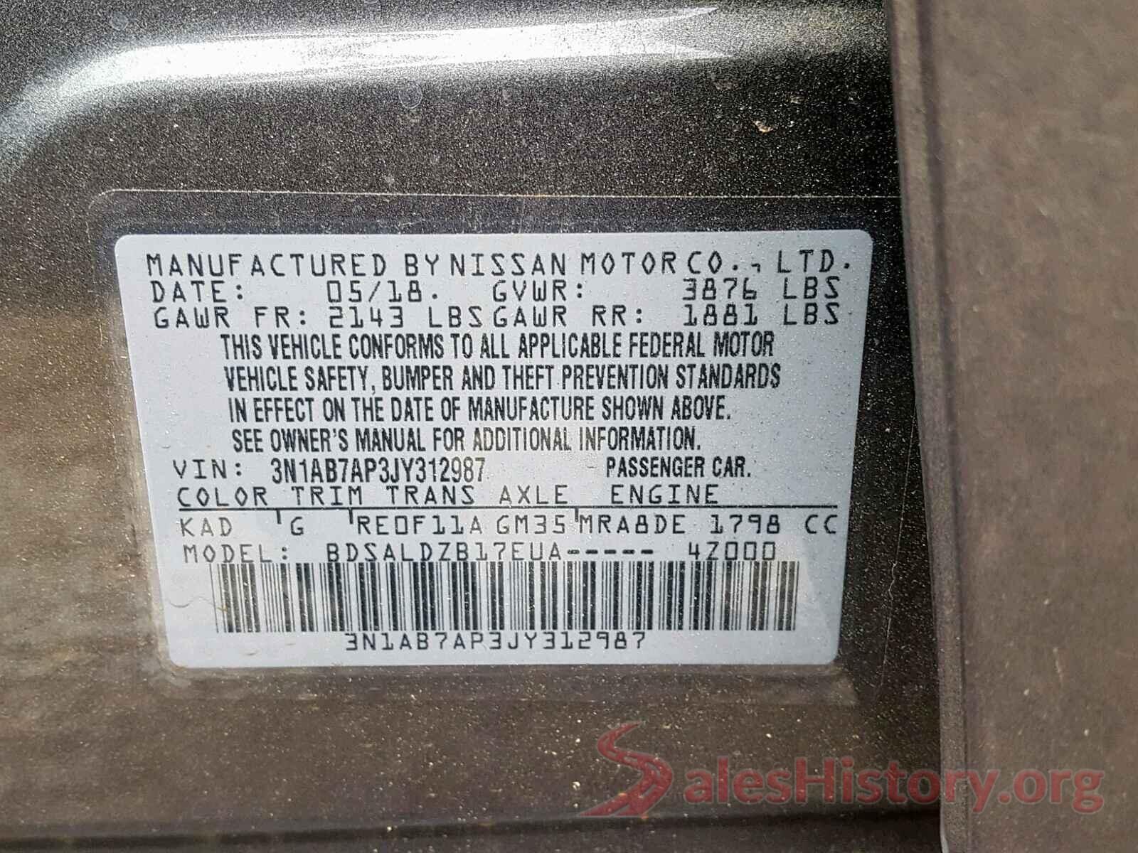 JTDEPRAE3LJ021813 2018 NISSAN SENTRA