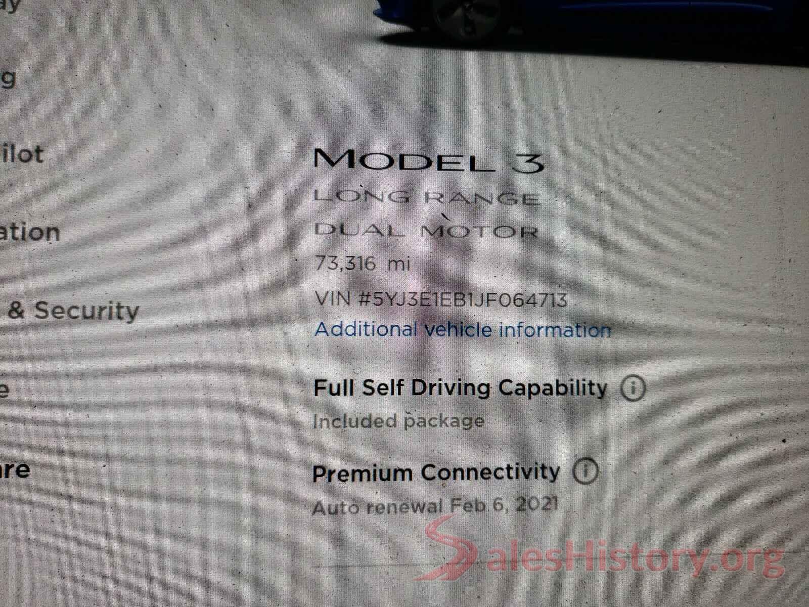 5YJ3E1EB1JF064713 2018 TESLA MODEL 3