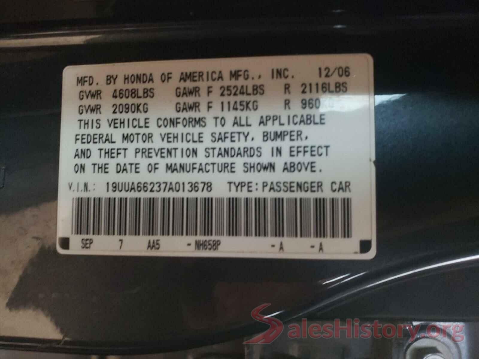 JA4AP4AU3KU002663 2007 ACURA TL