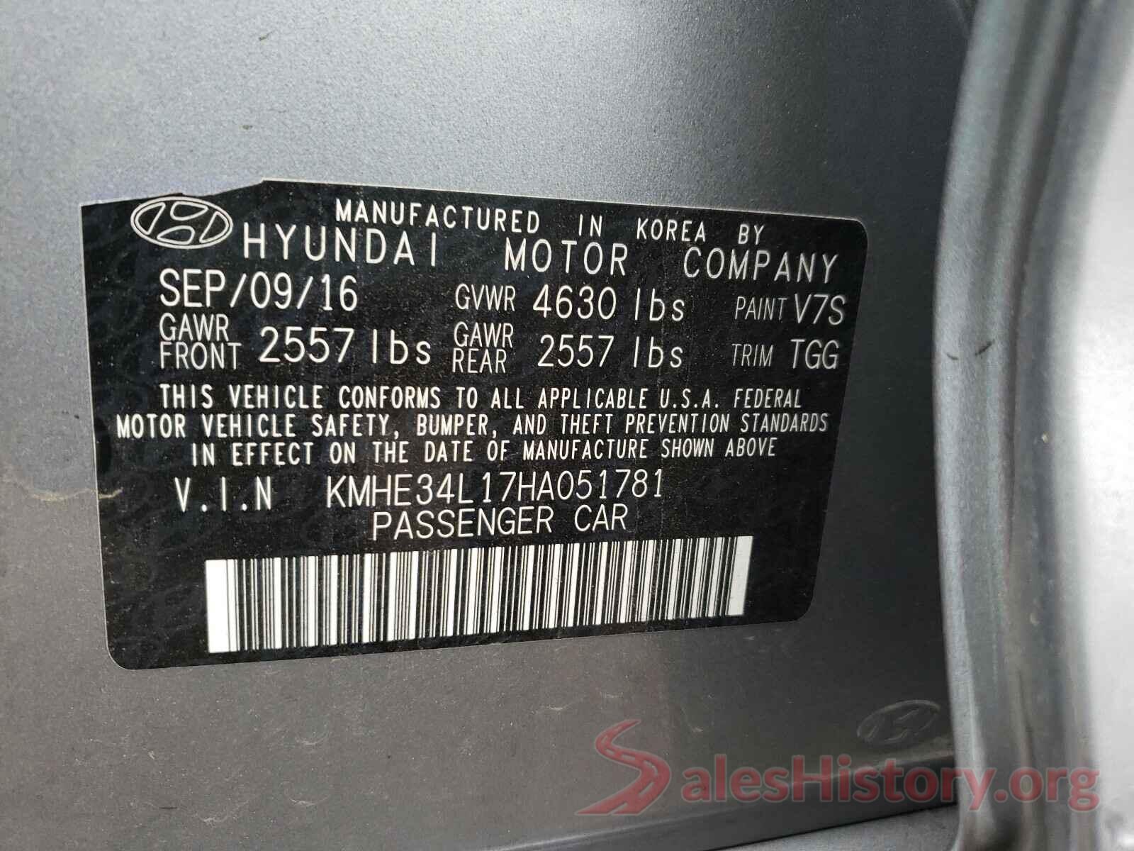 KMHE34L17HA051781 2017 HYUNDAI SONATA