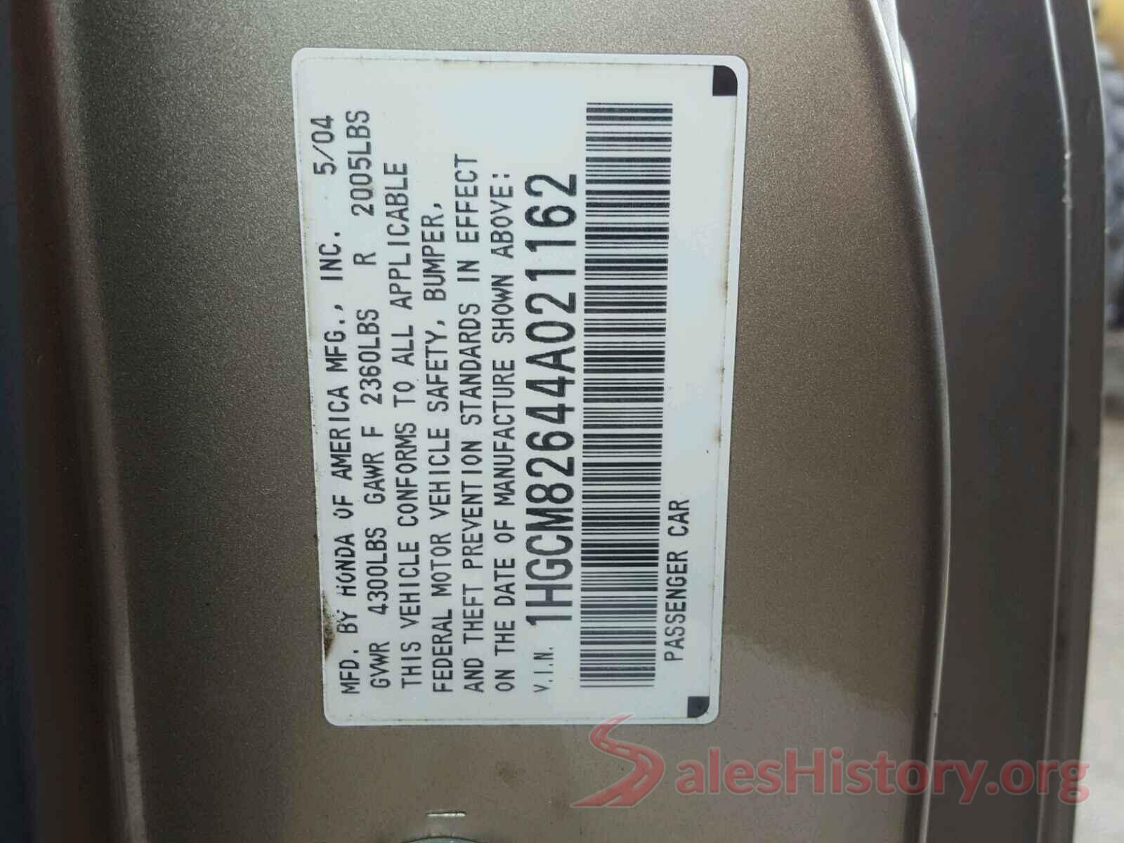 ML32F3FJ9KHF15226 2004 HONDA ACCORD