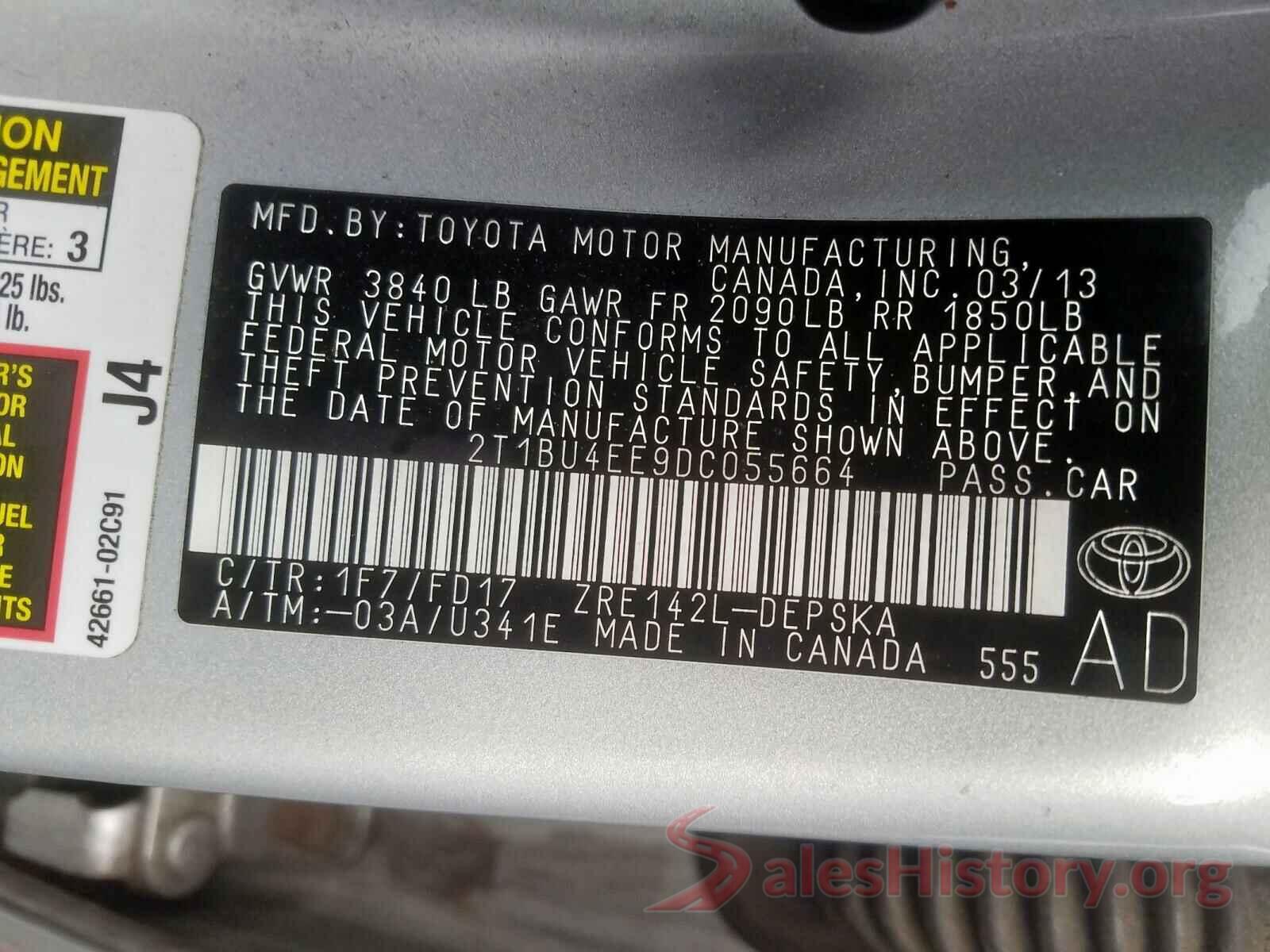 3VWC57BU4KM216776 2013 TOYOTA COROLLA