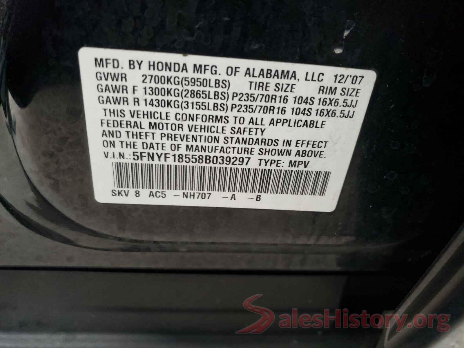 2T1BURHE4HC827549 2008 HONDA PILOT