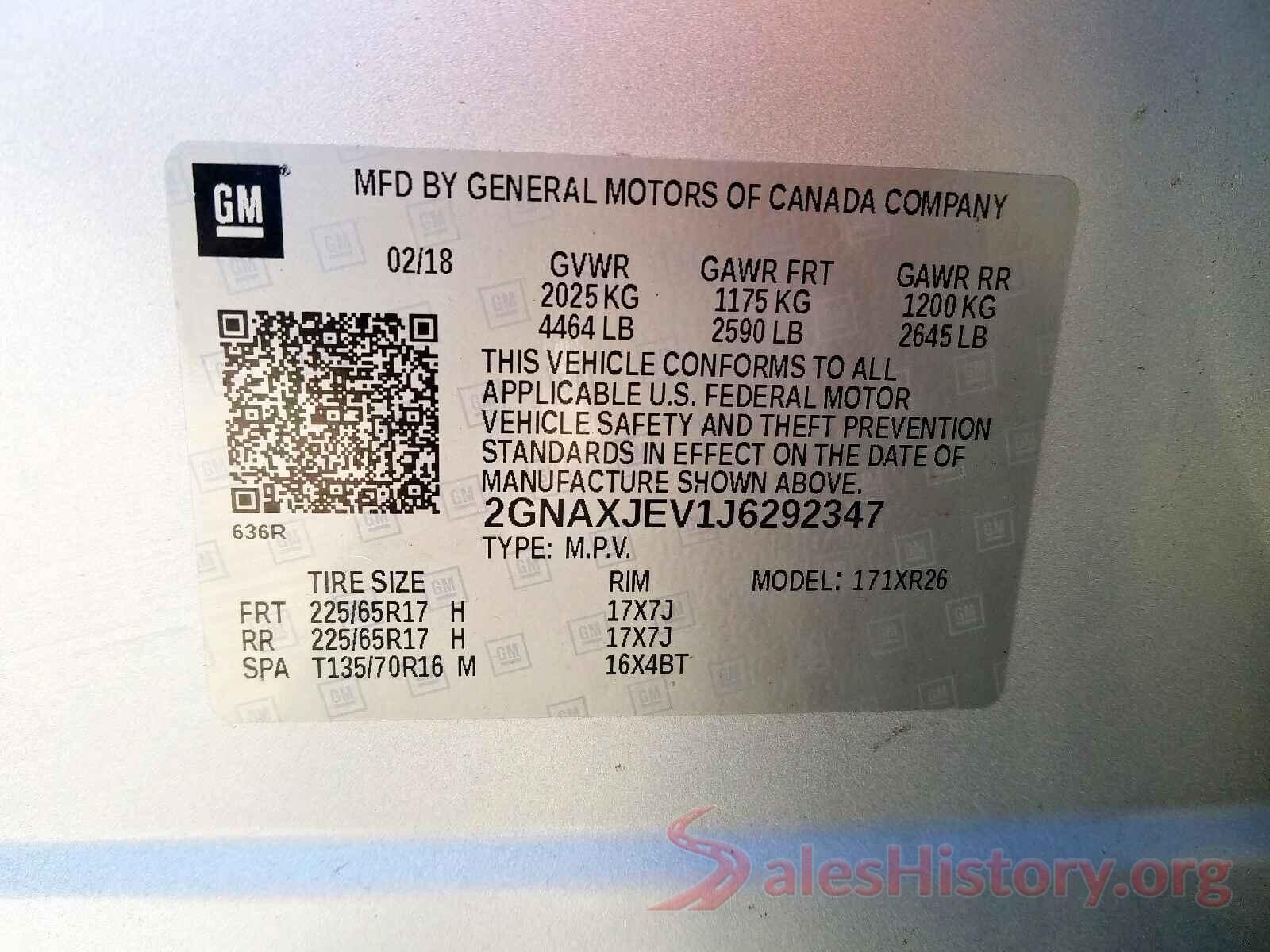 5TFDW5F1XGX566732 2018 CHEVROLET EQUINOX