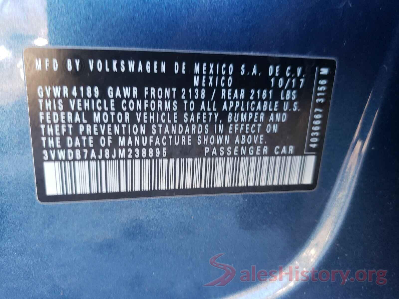 3VWDB7AJ8JM238895 2018 VOLKSWAGEN JETTA