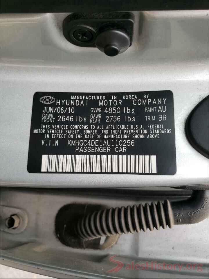 1N4AL4FV2LN306619 2010 HYUNDAI GENESIS