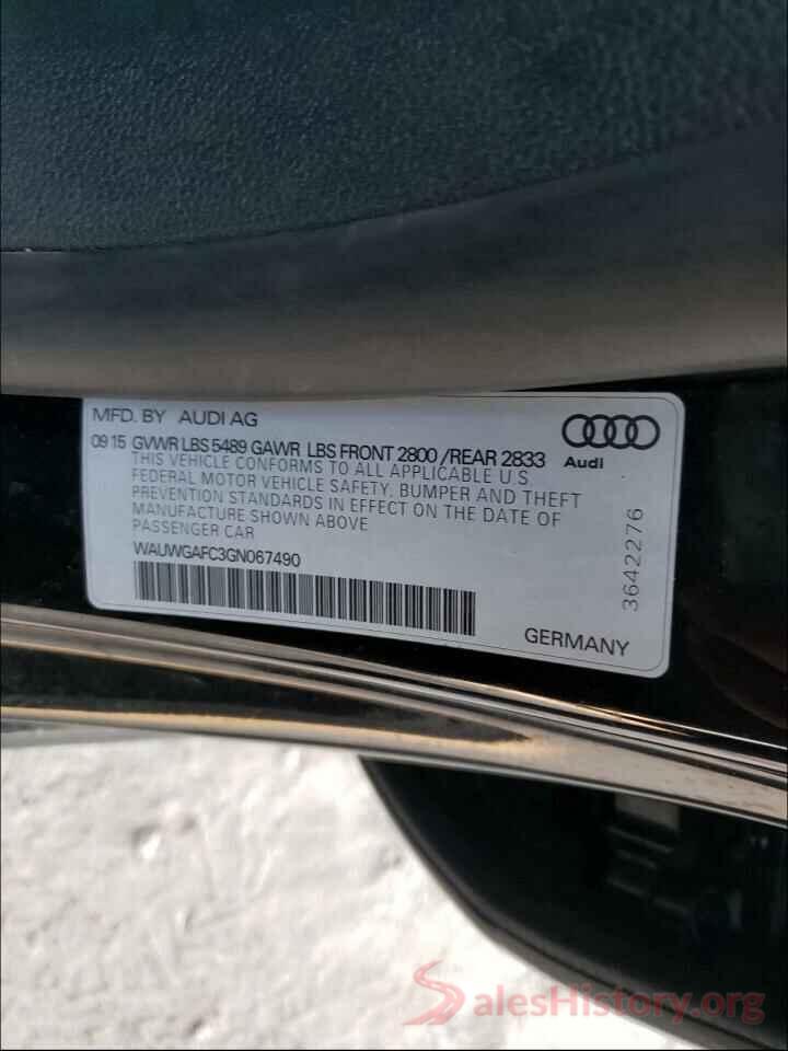 WAUWGAFC3GN067490 2016 AUDI A7