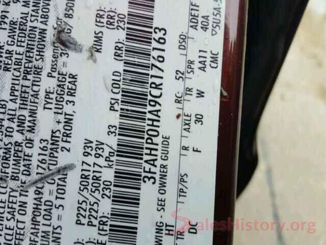 3N1AB7AP6JY333980 2012 FORD FUSION