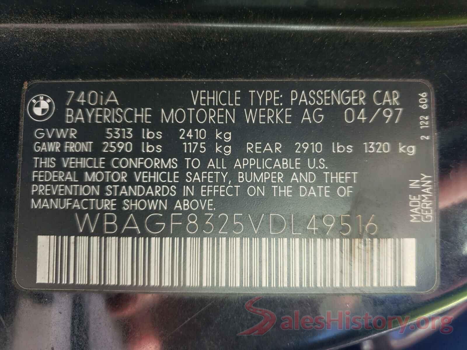 5NPD84LF1HH043939 1997 BMW 7 SERIES