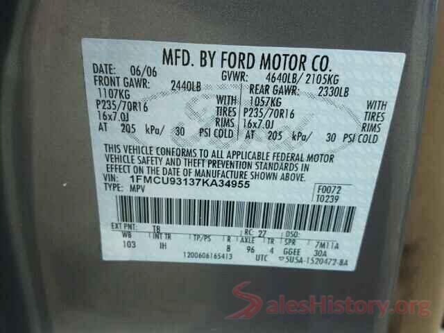 1C4PJLCB6GW125165 2007 FORD ESCAPE