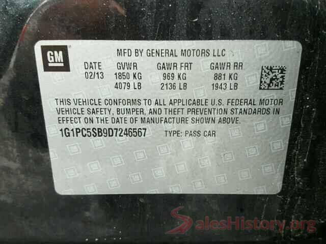 1FMCU0GD0HUC27926 2013 CHEVROLET CRUZE