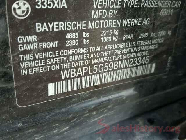 3CZRU6H59LM726708 2011 BMW 3 SERIES