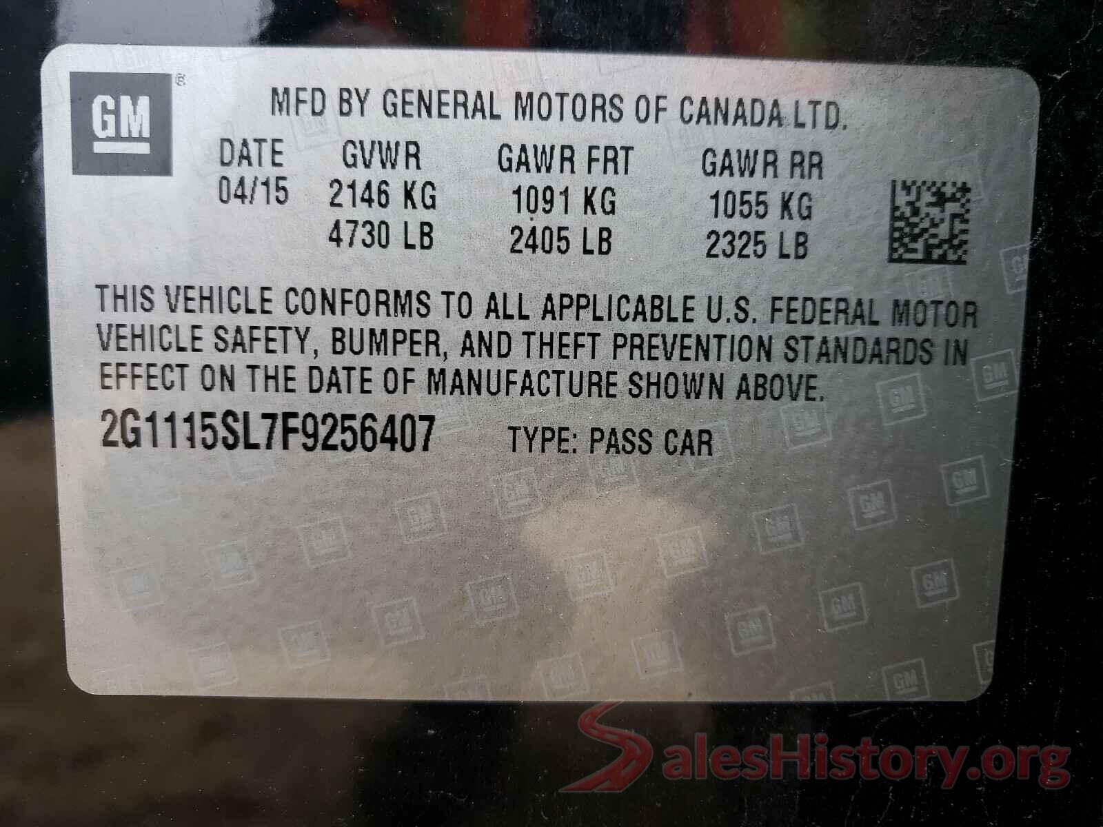 2FMPK4G91JBB79455 2015 CHEVROLET IMPALA