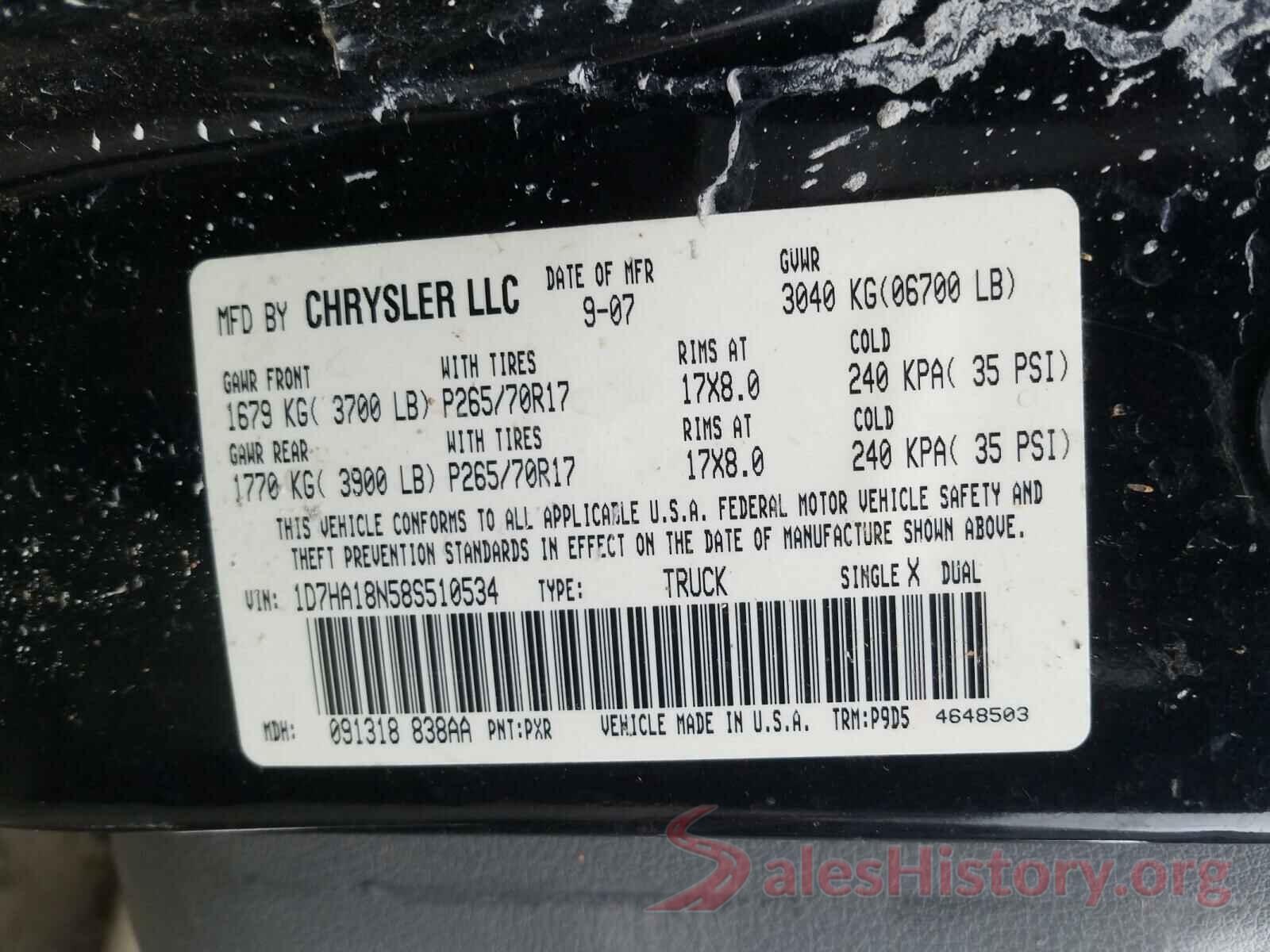 19XFC1F70GE024733 2008 DODGE RAM 1500