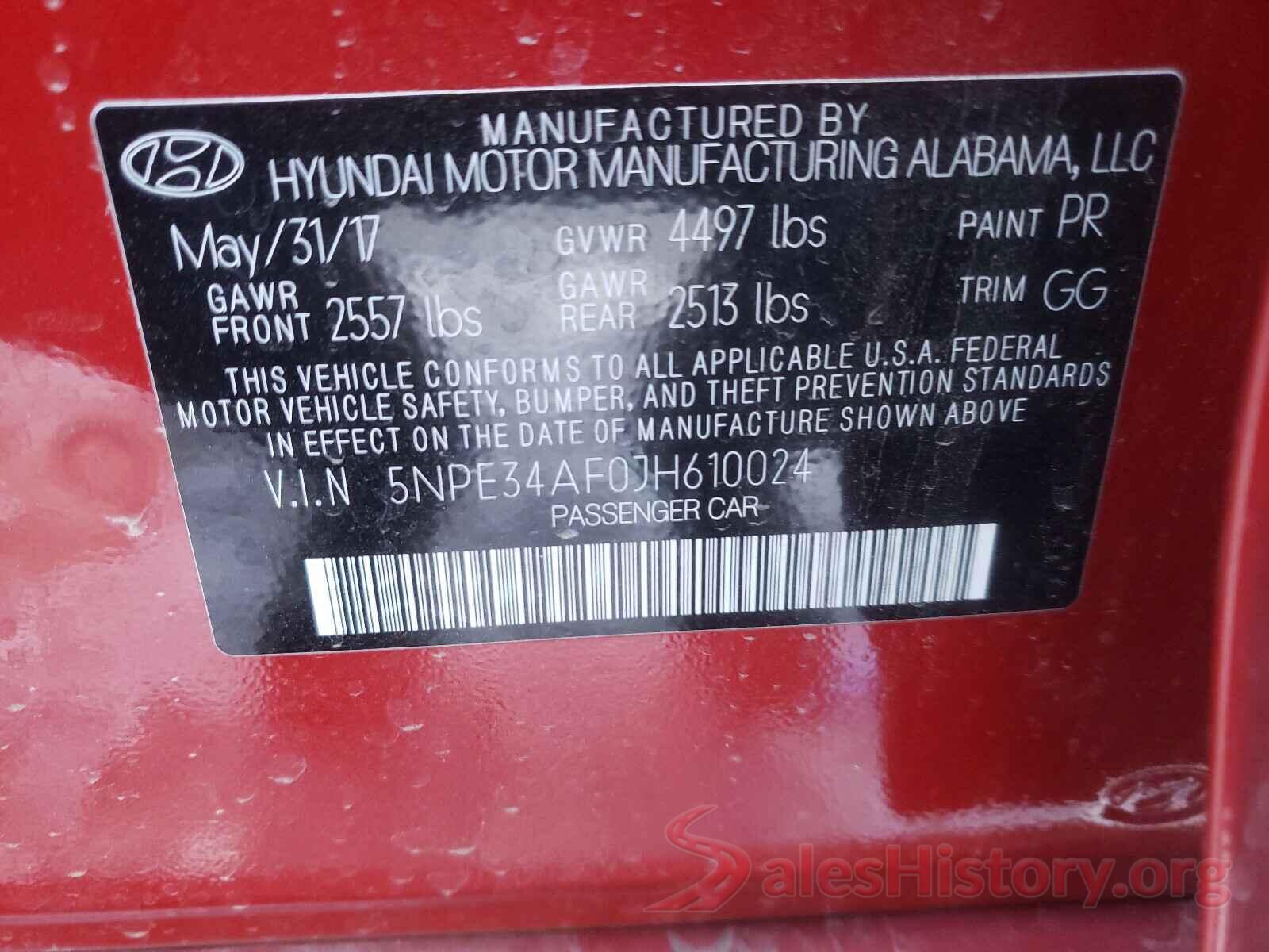 5NPE34AF0JH610024 2018 HYUNDAI SONATA