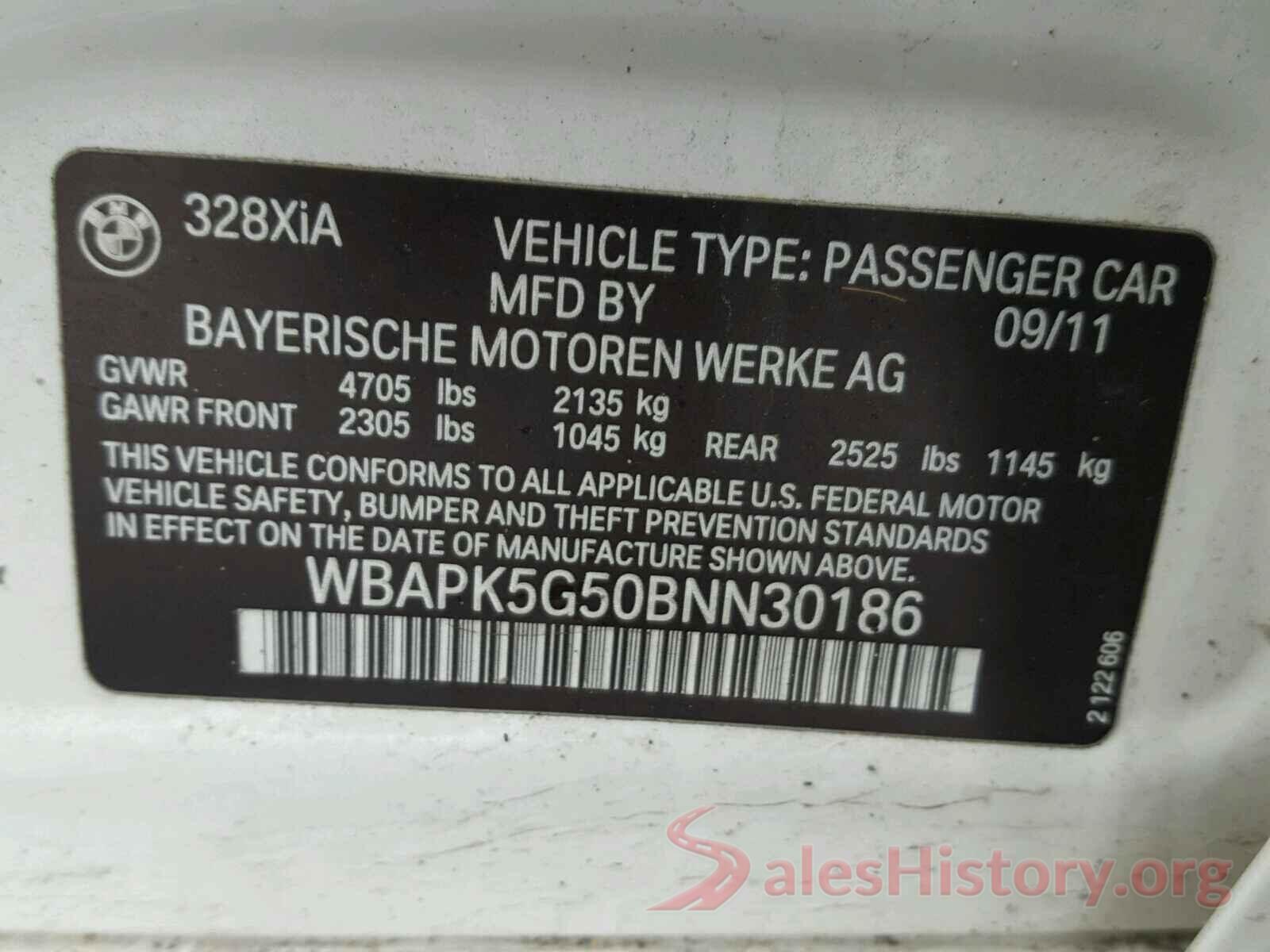 2C3CDZAG2KH503274 2011 BMW 3 SERIES