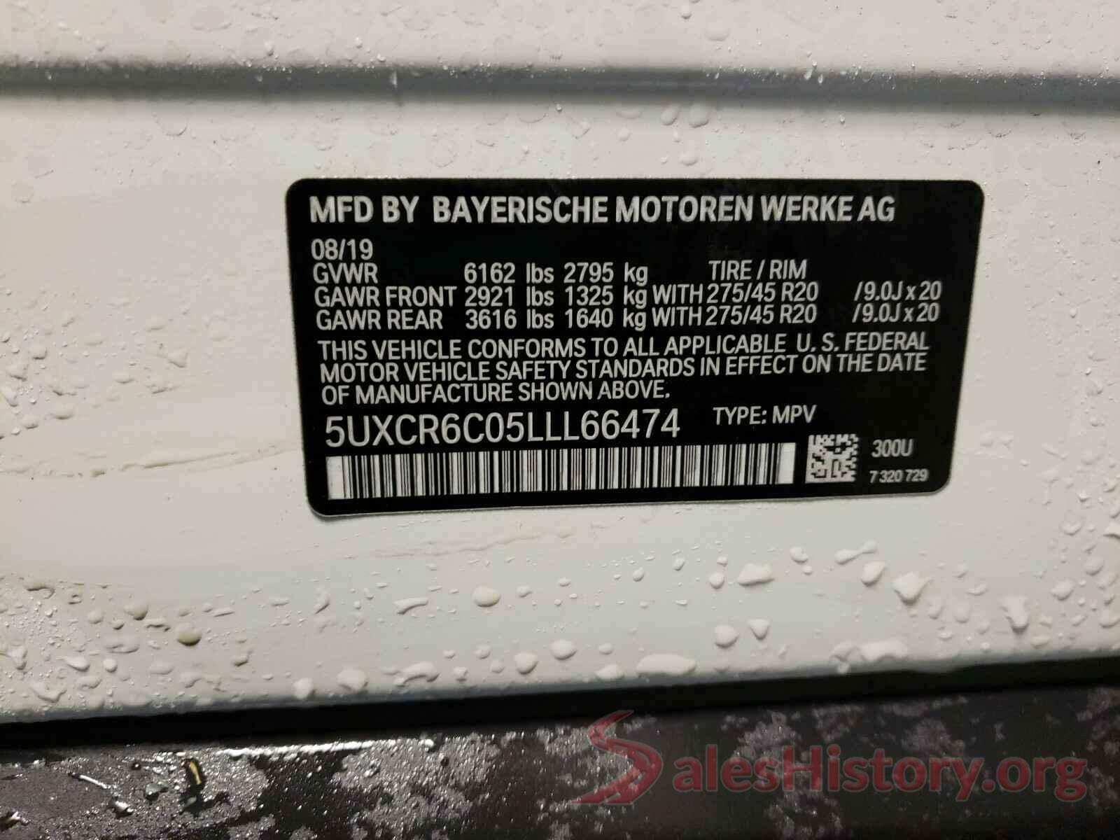 5UXCR6C05LLL66474 2020 BMW X5