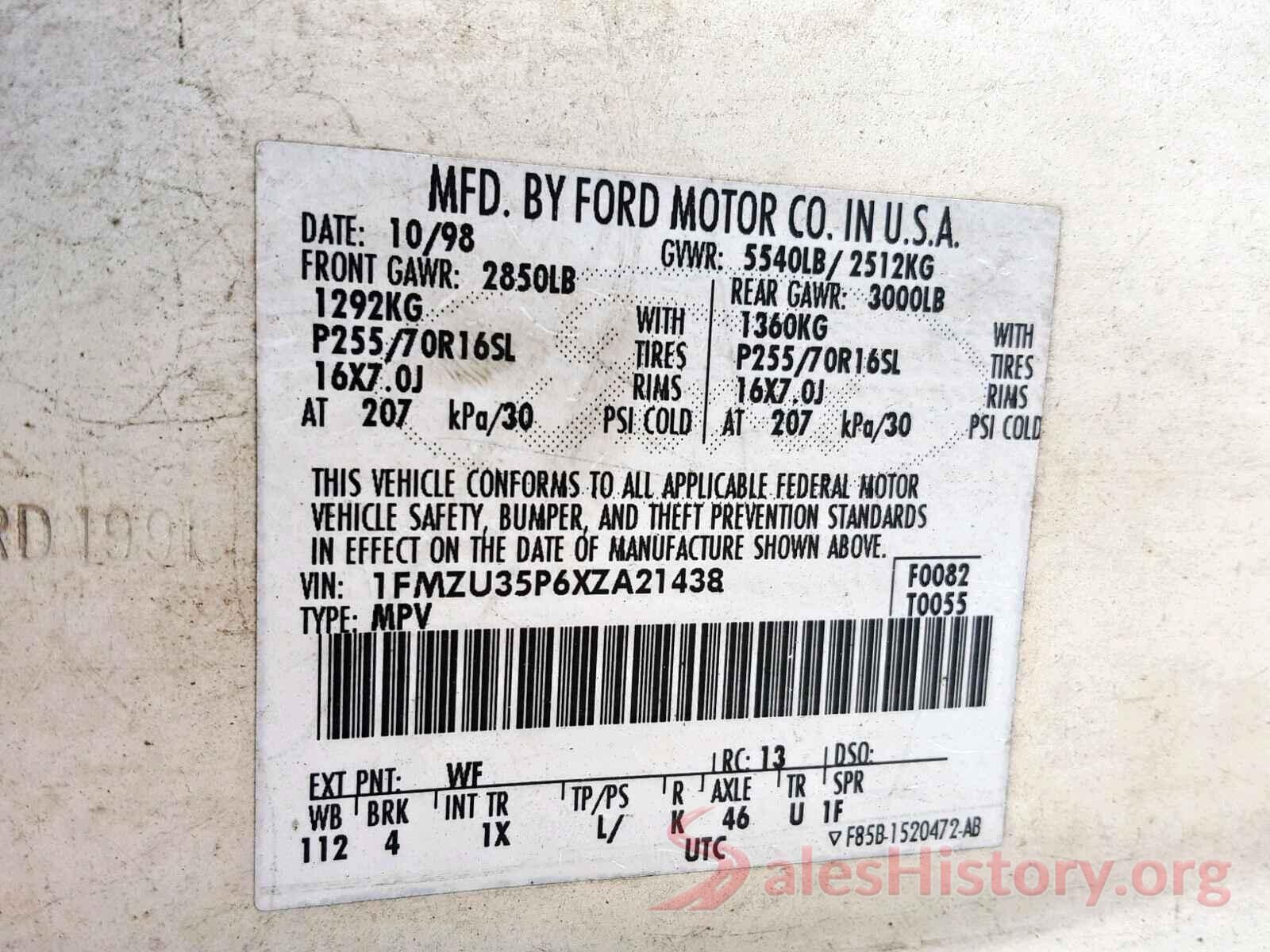 KNDJN2A25G7261515 1999 FORD EXPLORER