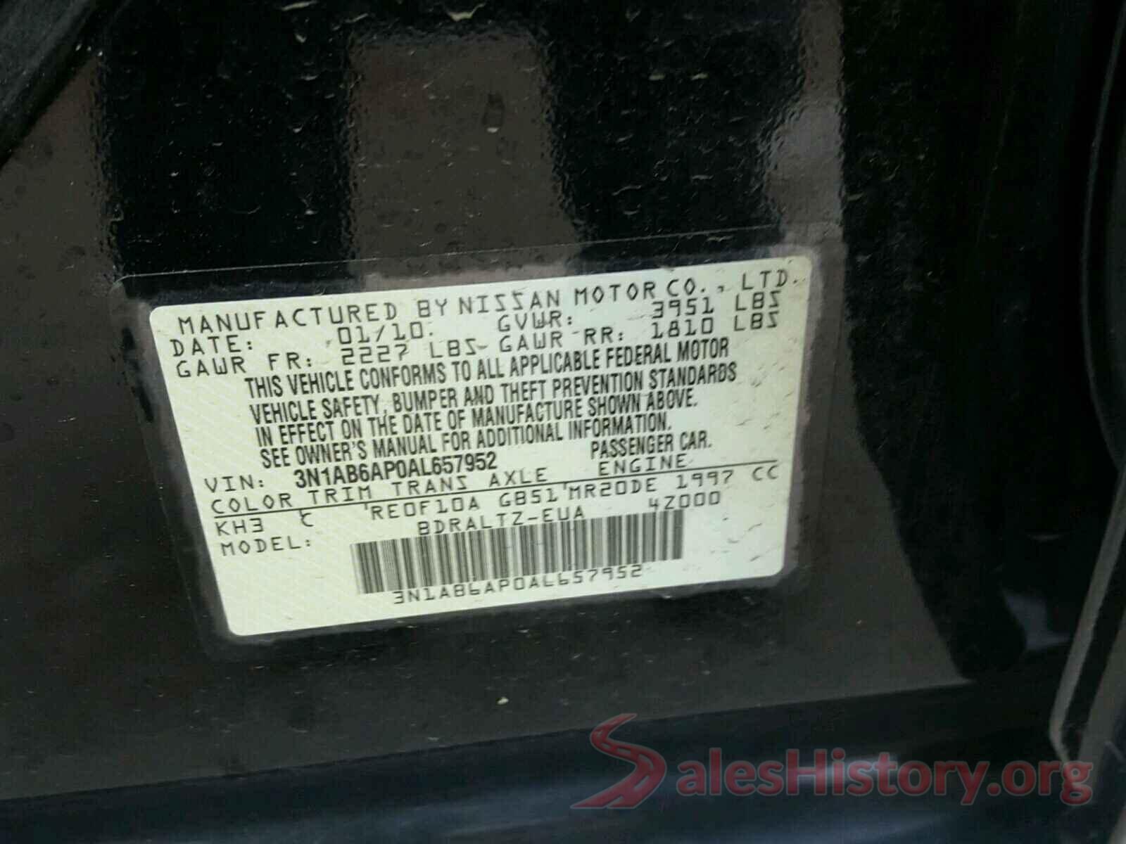 4T1BF1FK2GU227758 2010 NISSAN SENTRA