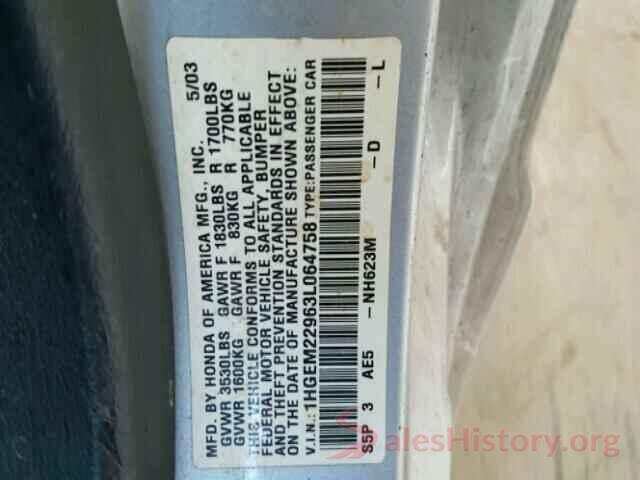 1N4AA6AP4HC401938 2003 HONDA CIVIC