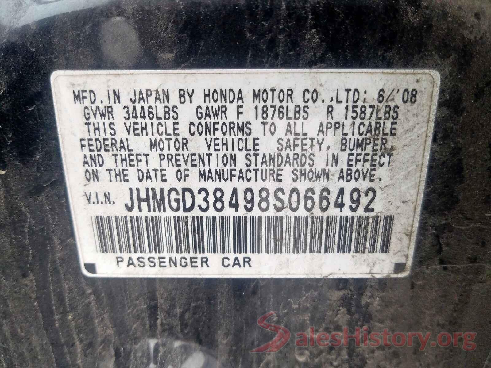 3N1CP5CU4JL506832 2008 HONDA FIT