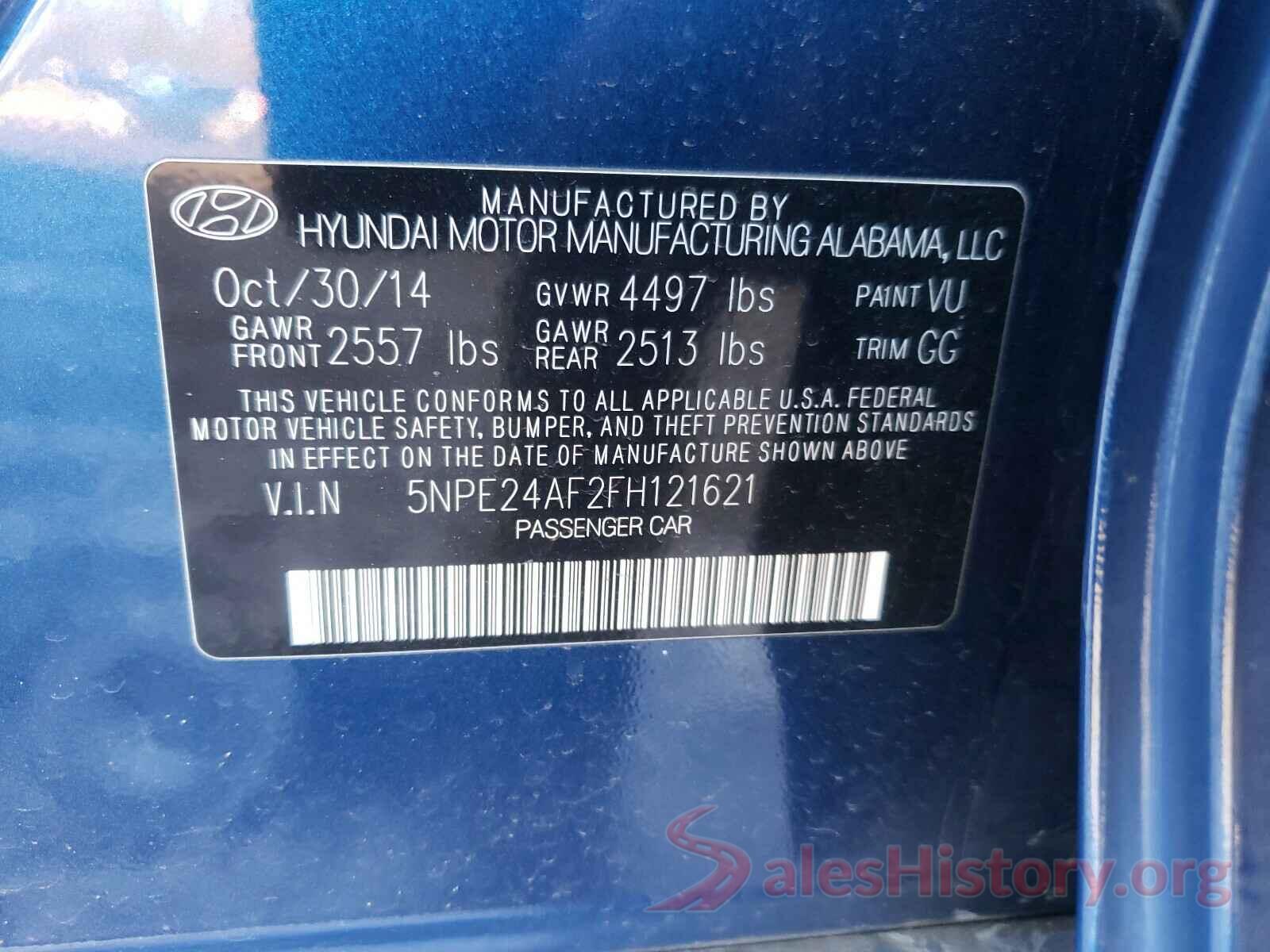 JTDS4RCE9LJ051102 2015 HYUNDAI SONATA