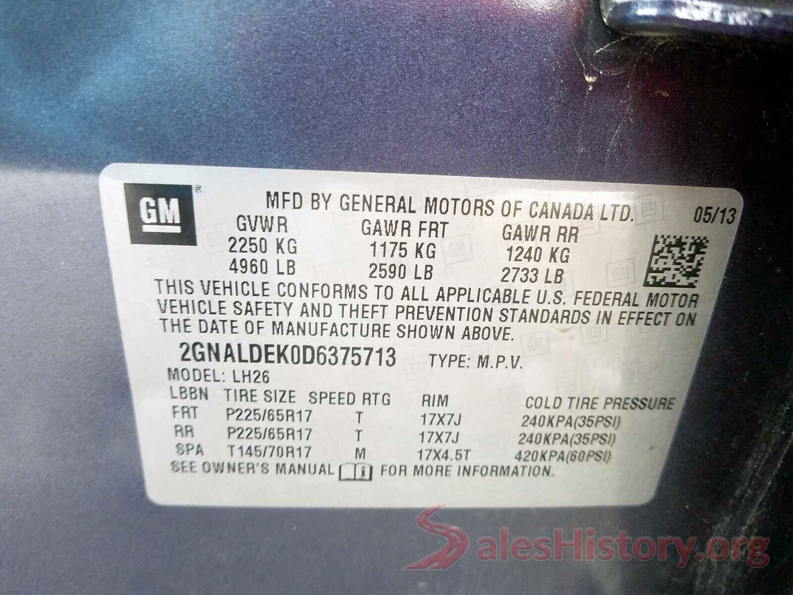 1N6AD0ER7GN787703 2013 CHEVROLET EQUINOX