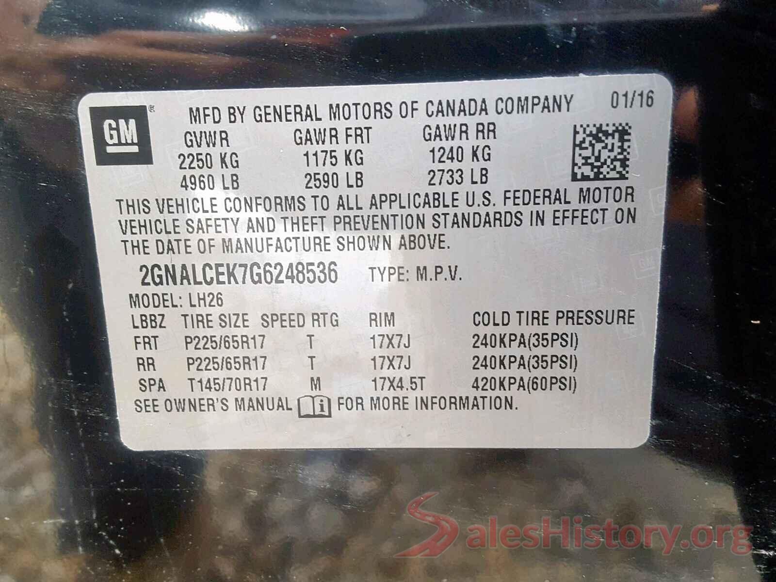 3N1AB7AP2JY315332 2016 CHEVROLET EQUINOX LT