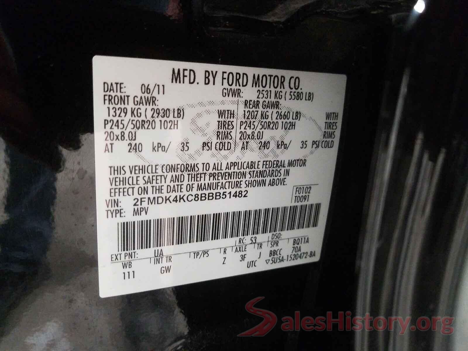 1FTEW1EF9GKF09381 2011 FORD EDGE