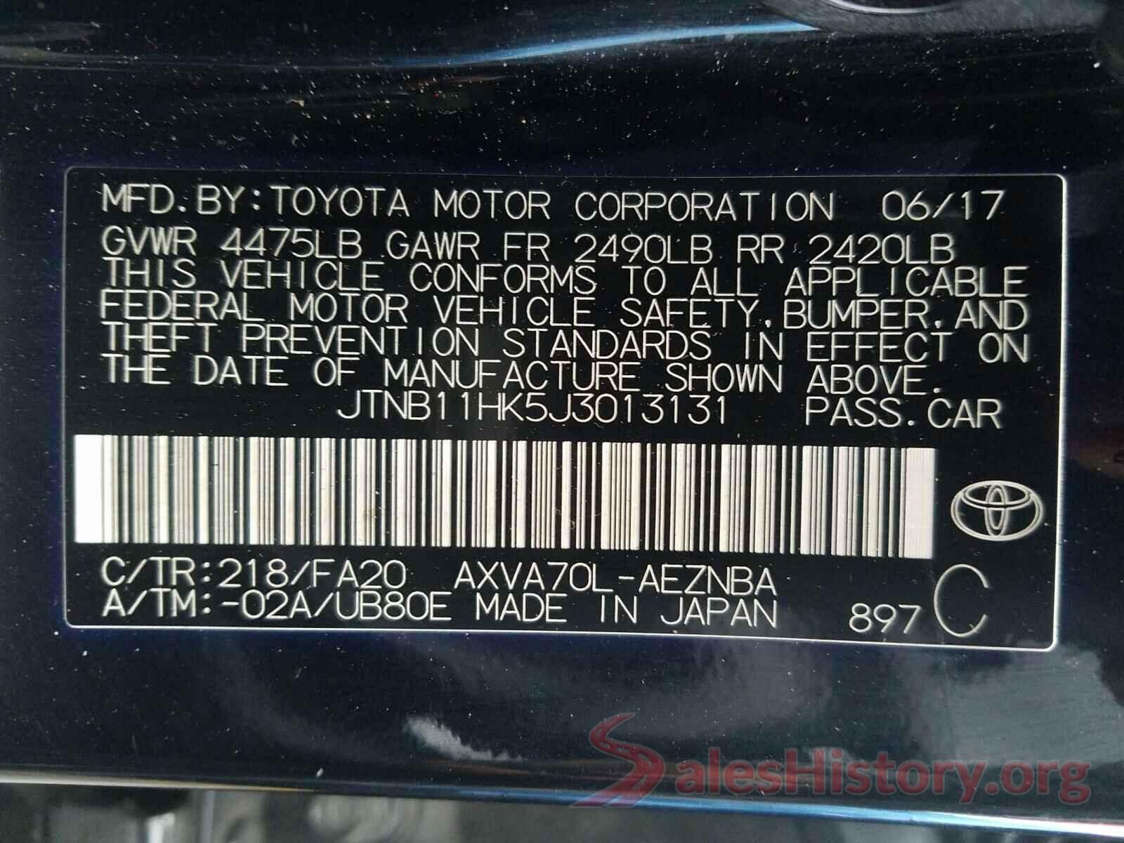 JTNB11HK5J3013131 2018 TOYOTA CAMRY