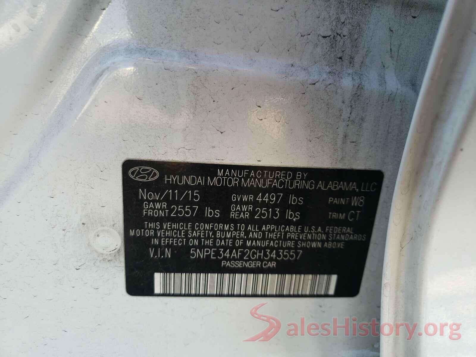 5NPE34AF2GH343557 2016 HYUNDAI SONATA