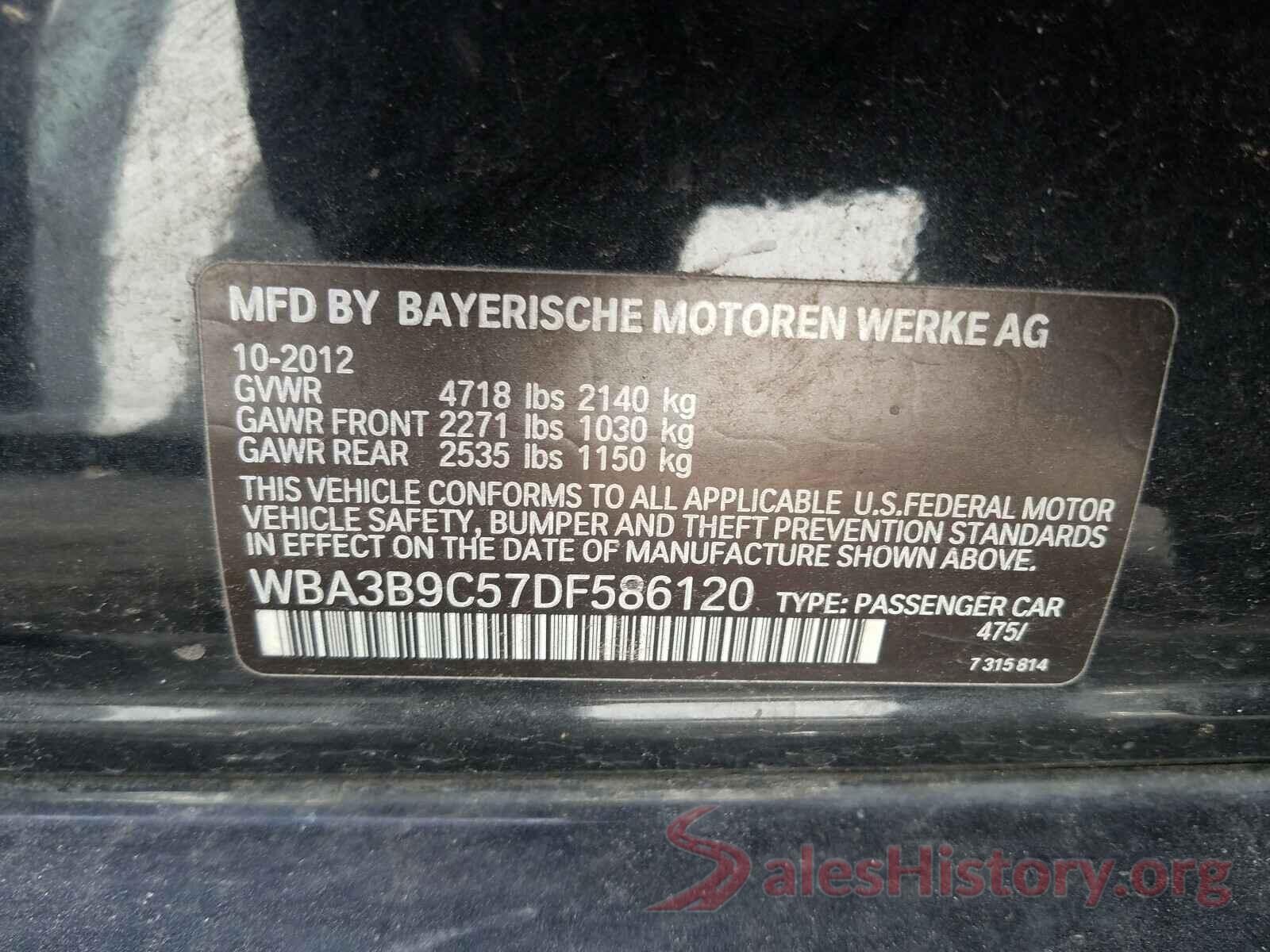 1N4BL4DV7LC145283 2013 BMW 3 SERIES