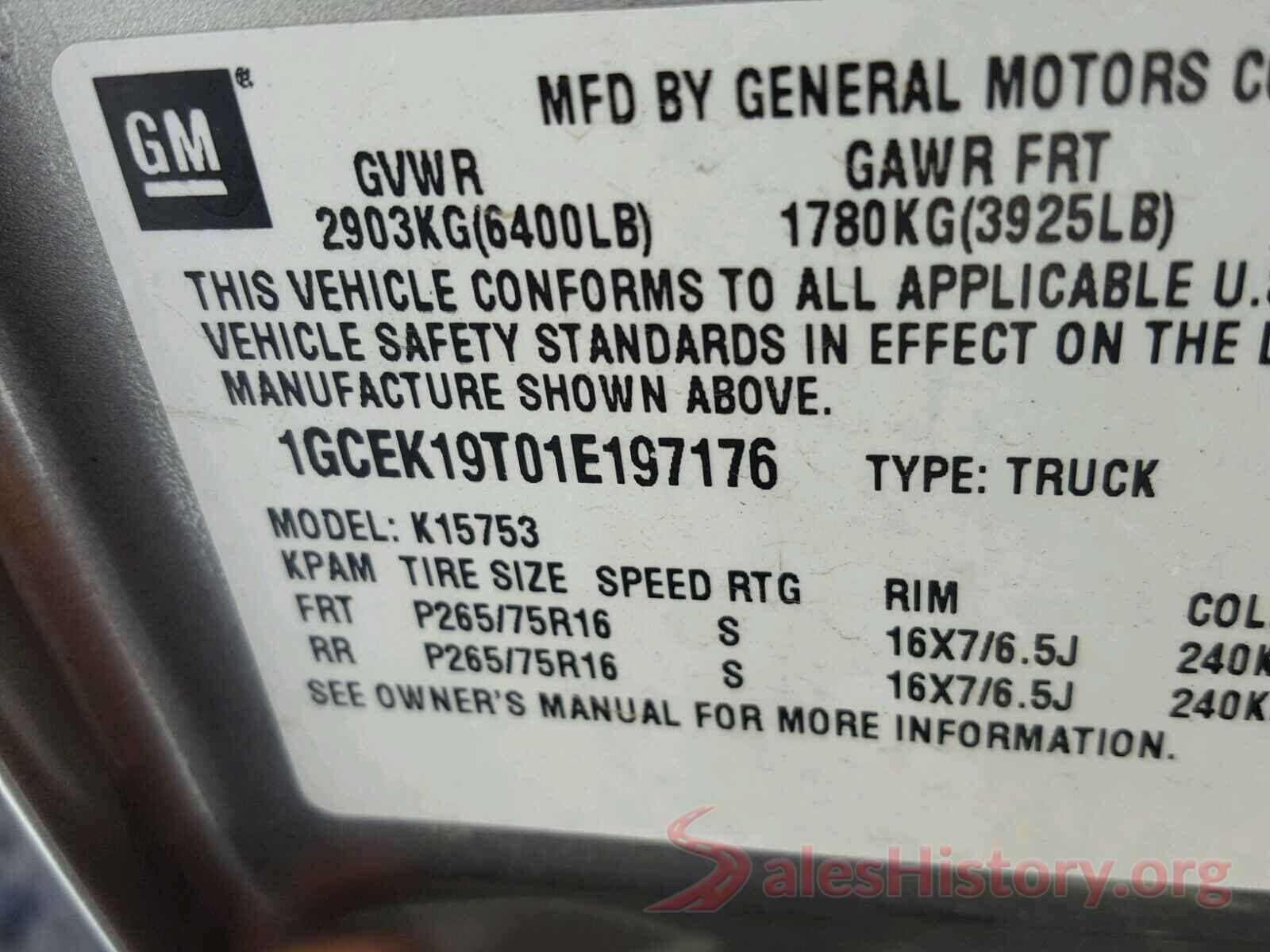 5TFEM5F19GX098177 2001 CHEVROLET SILVERADO