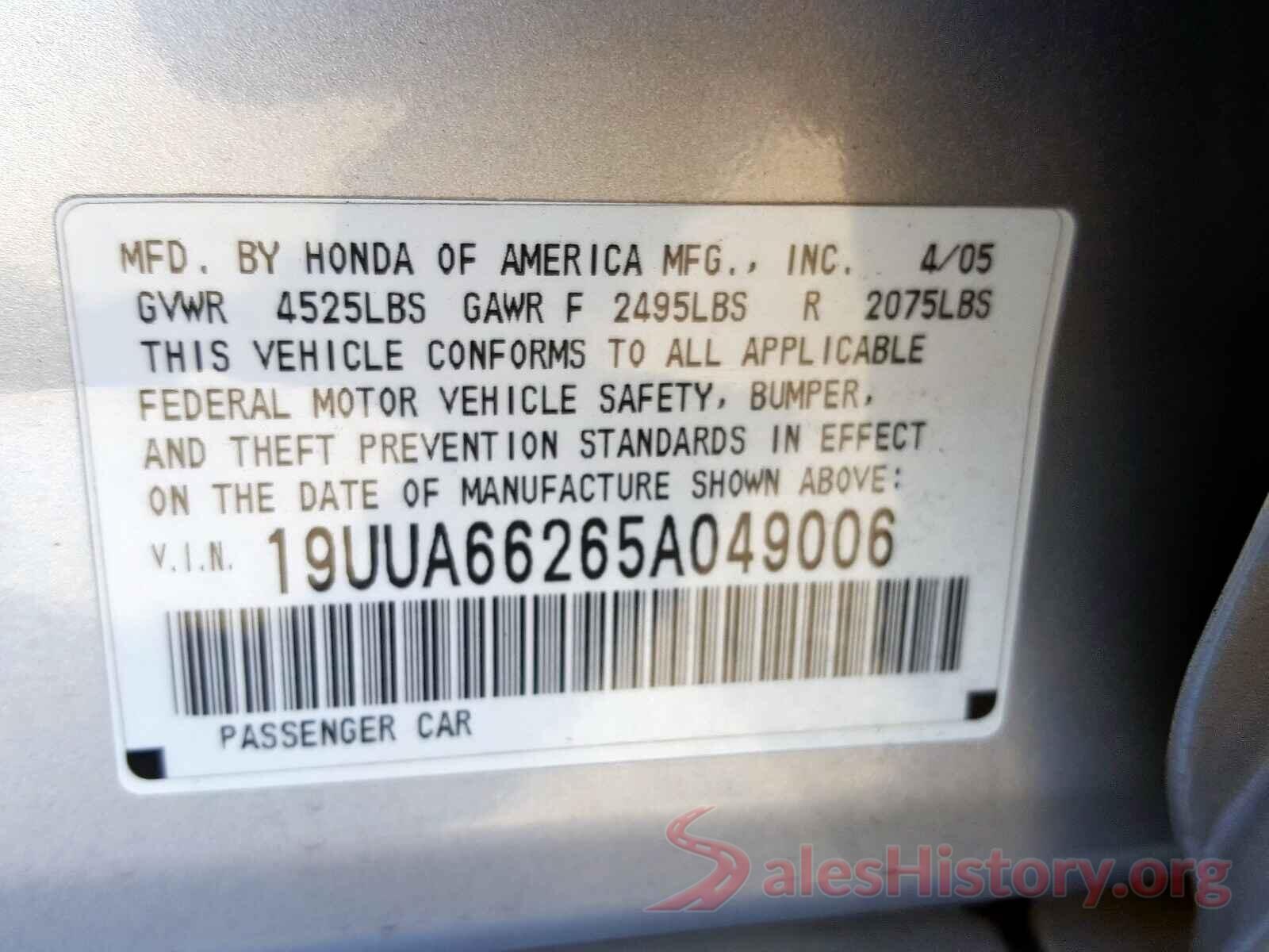 1N4AA6AP9HC409081 2005 ACURA TL