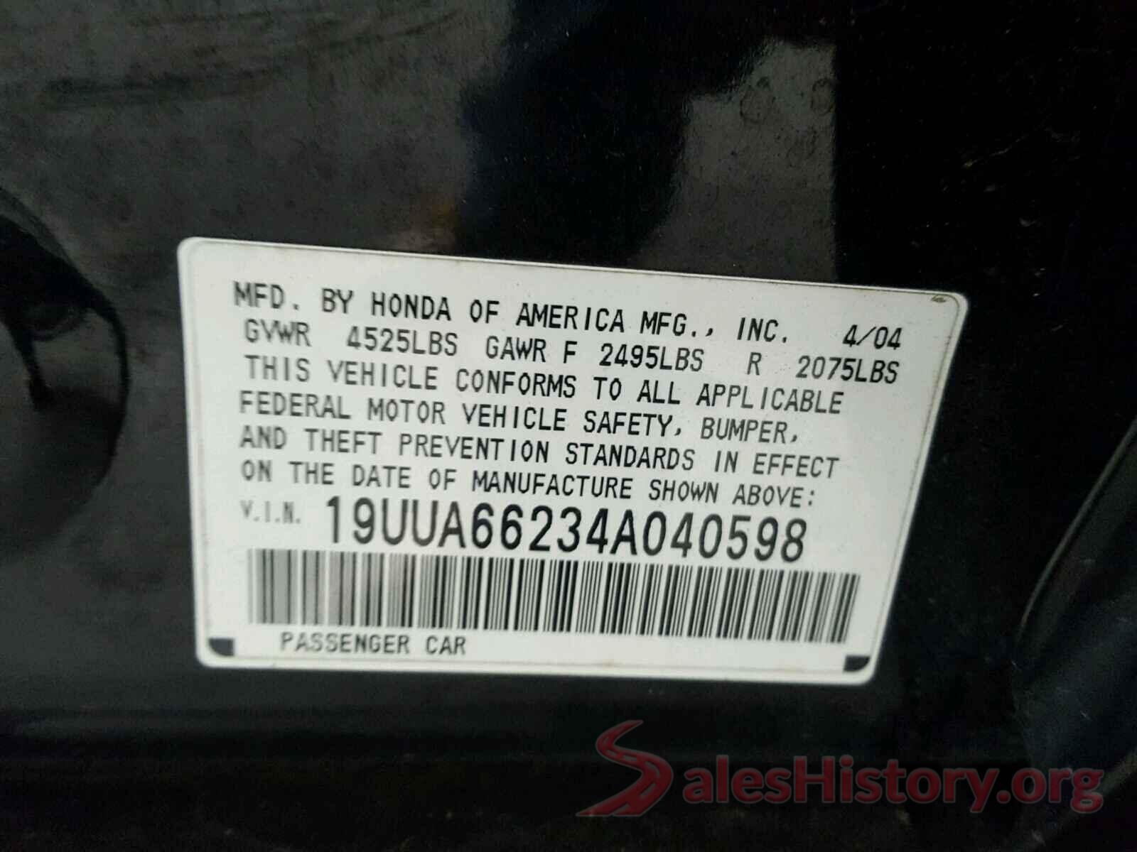 1N4AL3AP3GN378034 2004 ACURA TL