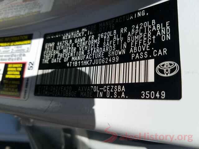 4T1B11HK7JU062499 2018 TOYOTA CAMRY