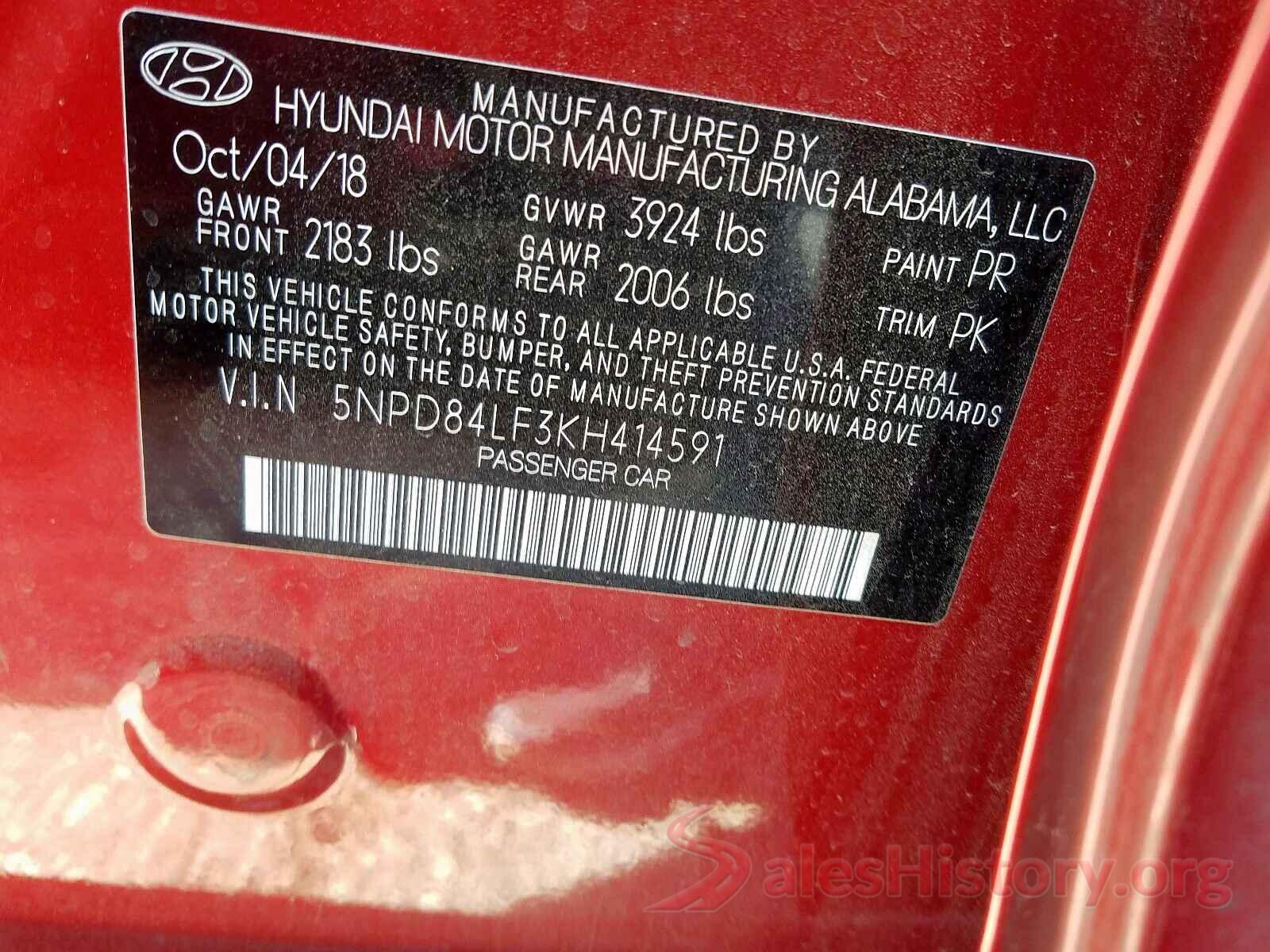 JTDL9MFU6M3027972 2019 HYUNDAI ELANTRA