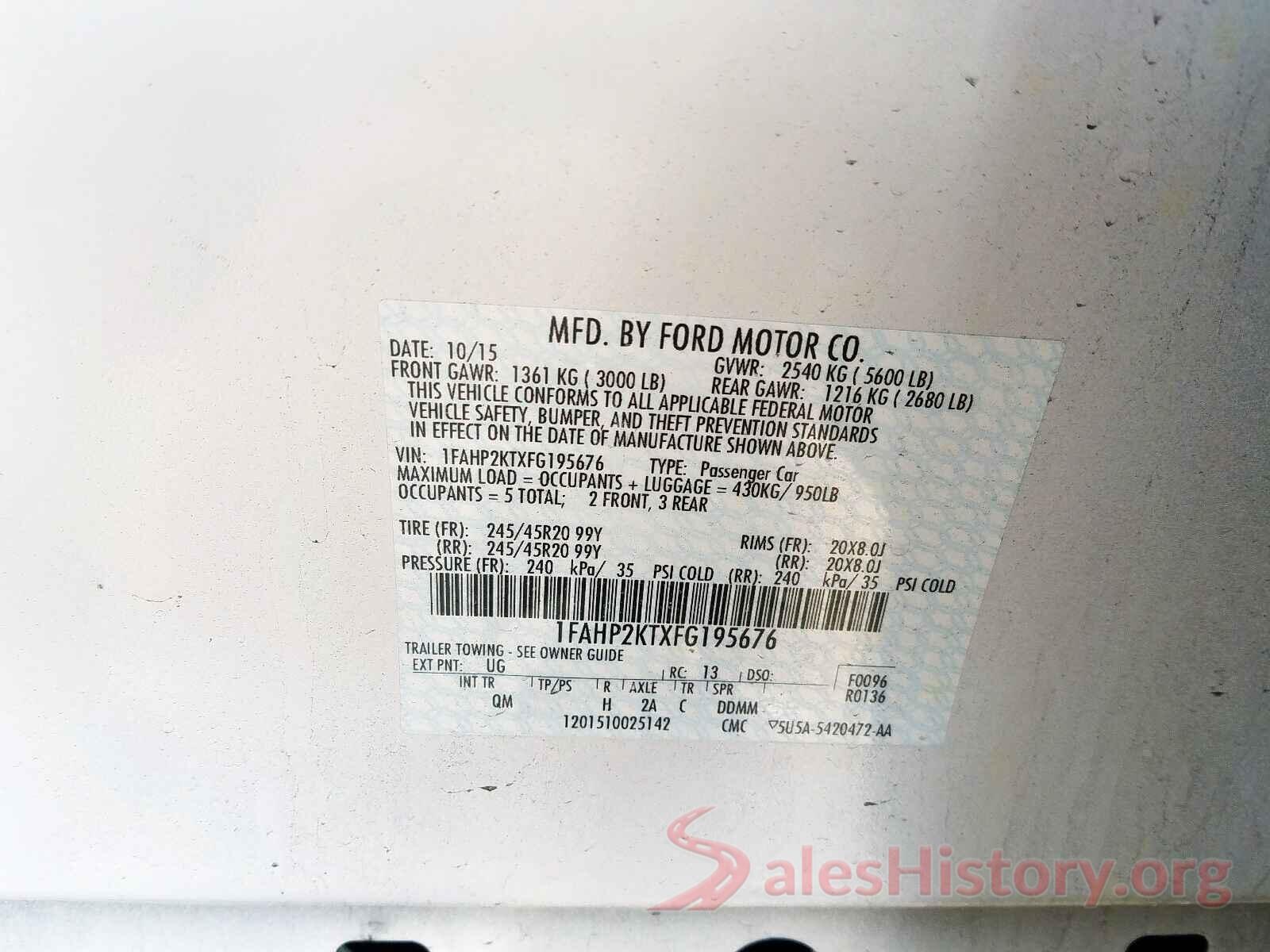 JF1GPAB60G8330627 2015 FORD TAURUS