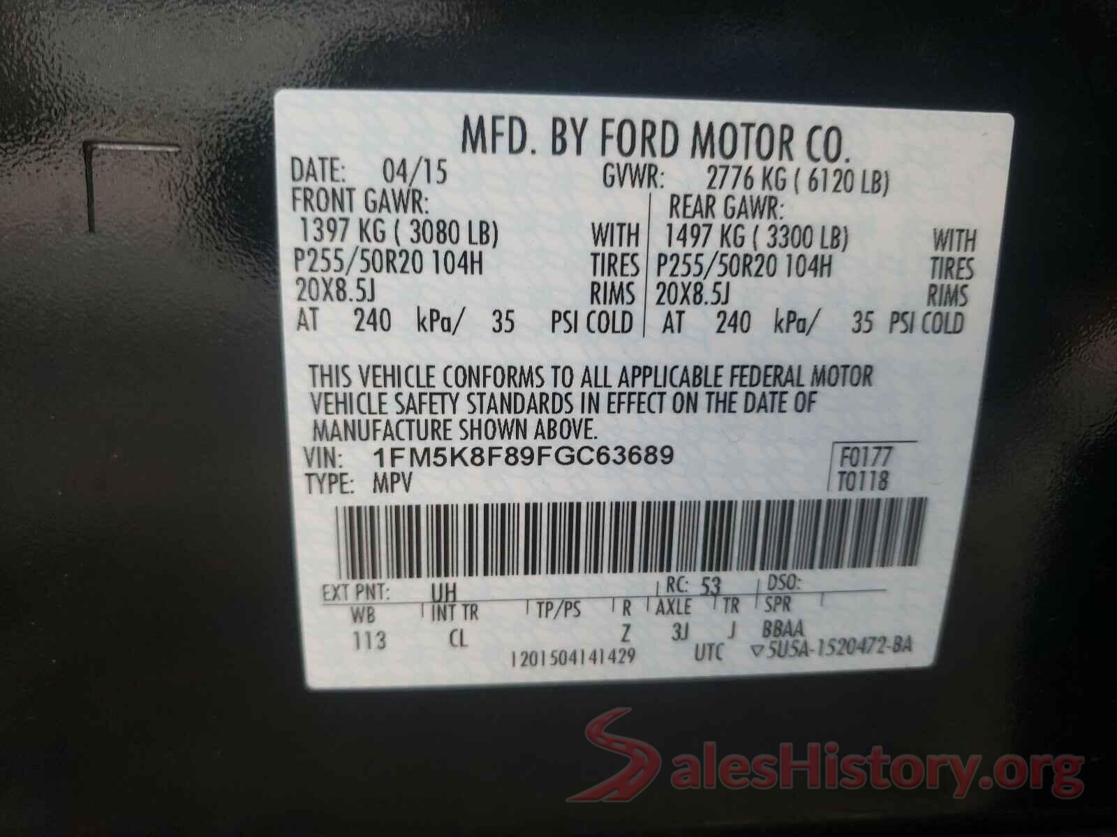 3N1AB7AP5JY288787 2015 FORD EXPLORER