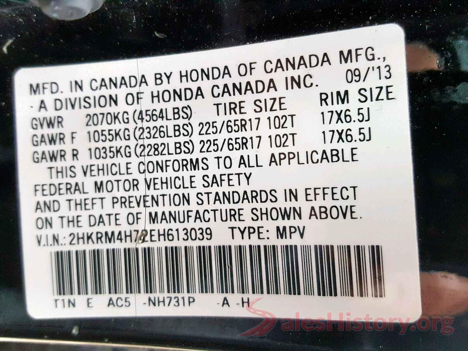 2T3H1RFV0KC012124 2014 HONDA CR-V EXL