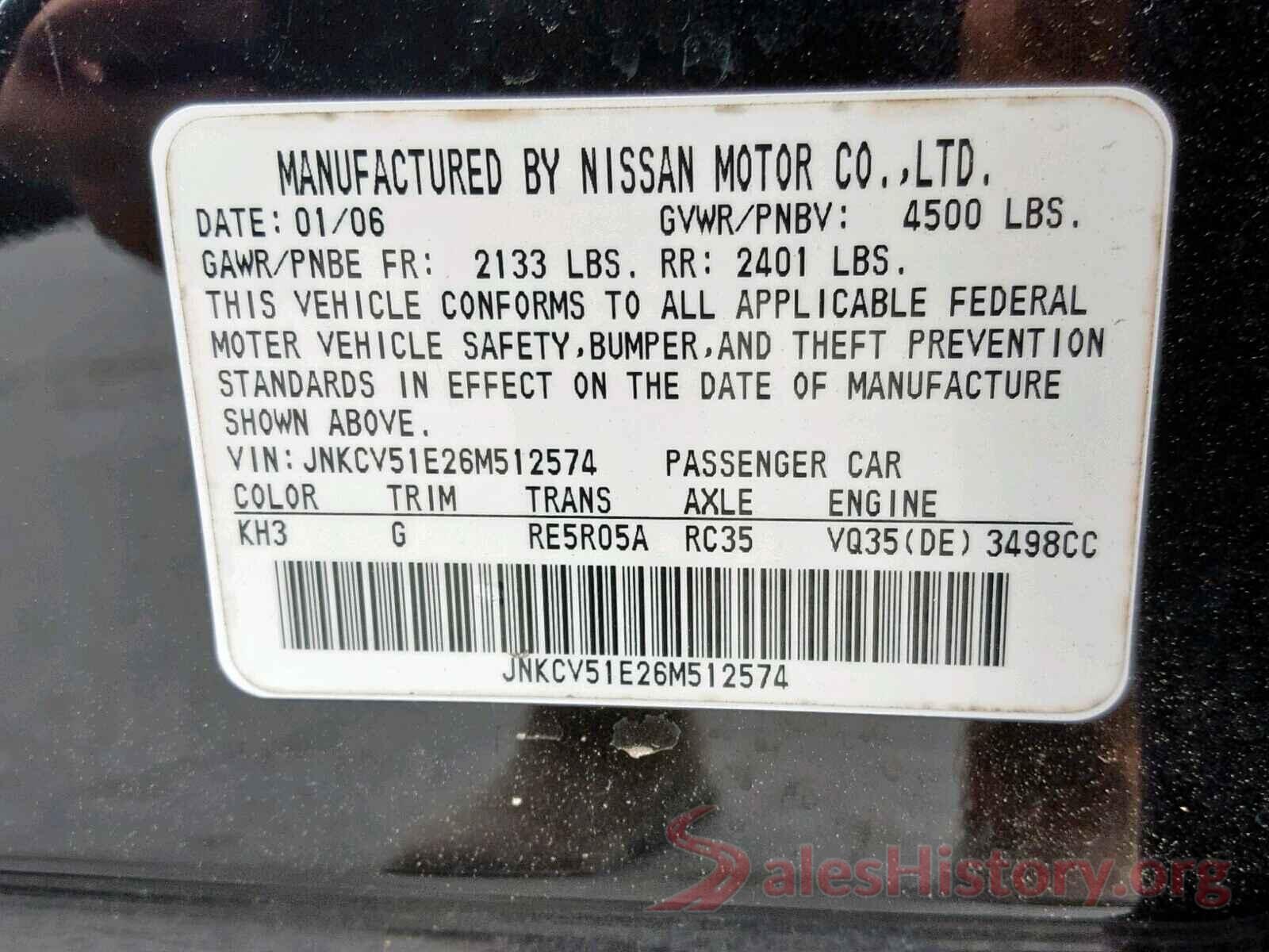 1VWSA7A39LC016091 2006 INFINITI G35