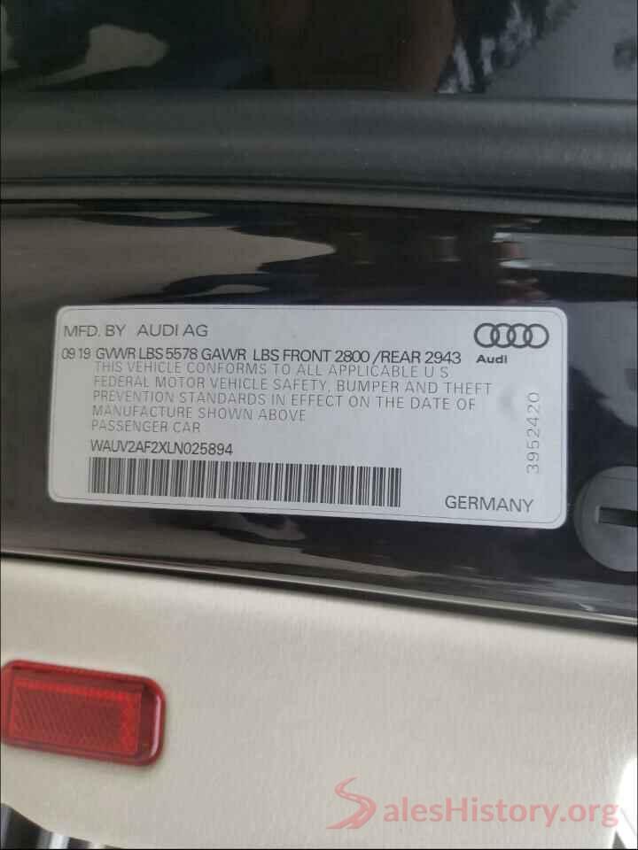 WAUV2AF2XLN025894 2020 AUDI A7