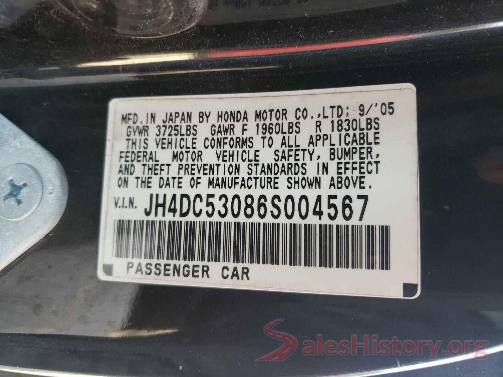 3N1CE2CP3GL403960 2006 ACURA RSX