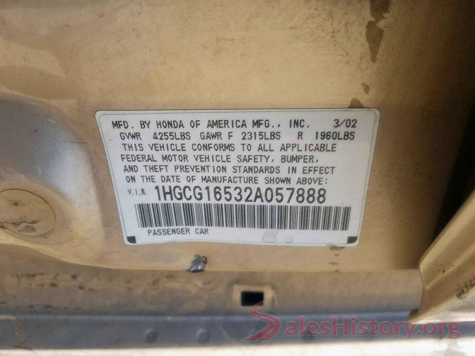 5NPD84LF9LH564299 2002 HONDA ACCORD