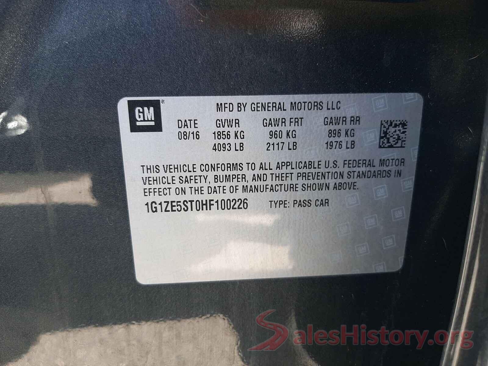 1G1ZE5ST0HF100226 2017 CHEVROLET MALIBU